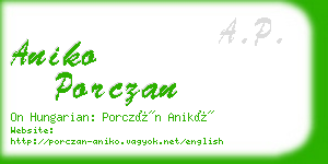 aniko porczan business card